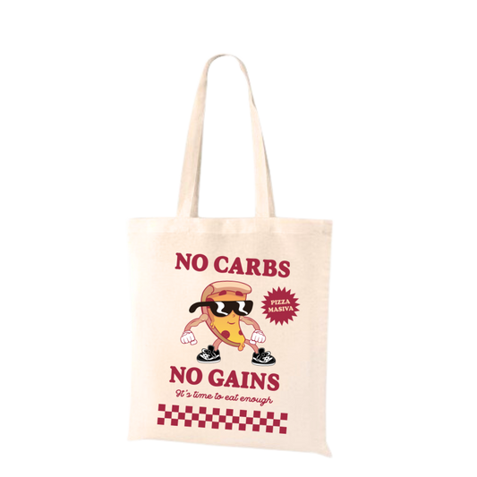 TOTE BAG - NO CARBS, NO GAINS EDICIÓN PIZZA